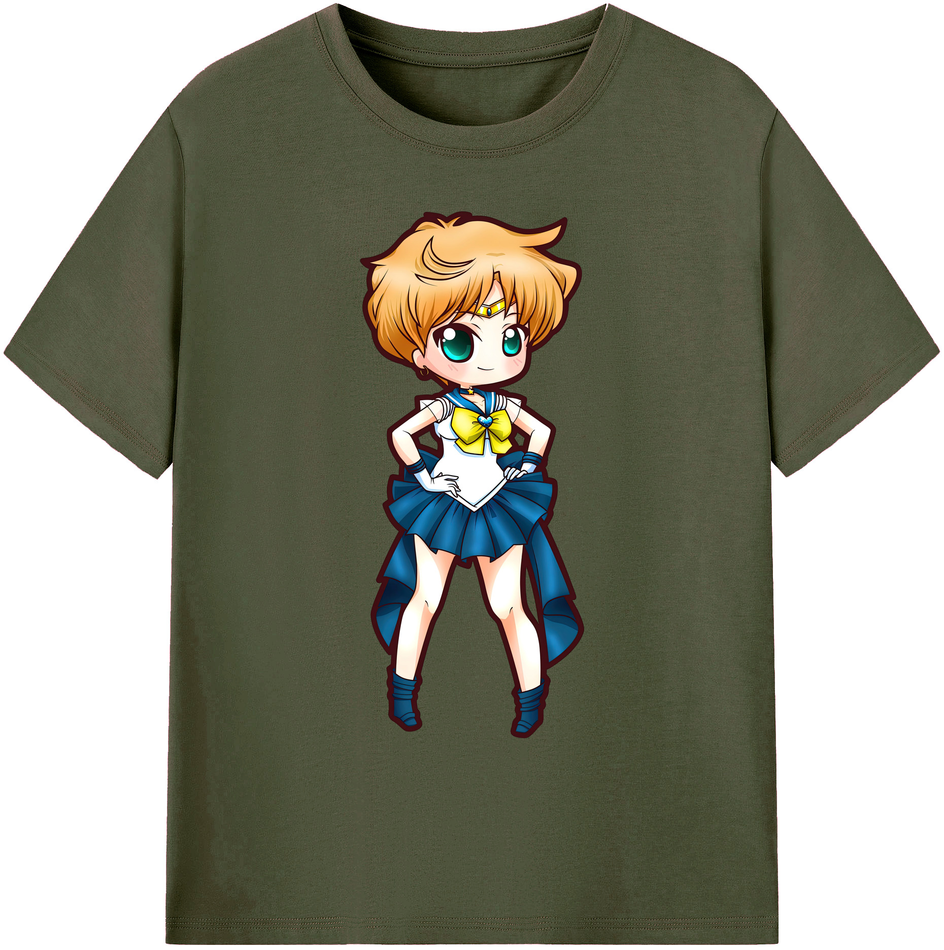 （画像用） 美少女戦士セーラームーン 天王はるか Sailor Moon Tenoh Haruka 綿100％ メンズ半袖Tシャツ｜肌触りやわらか＆通気性